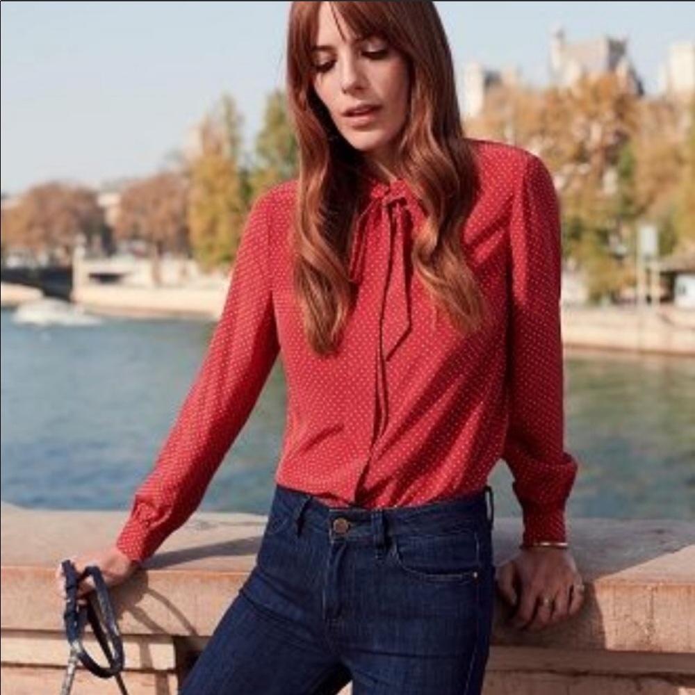 Sezane Silk Lady Blouse, Size 38, EUC! 💫